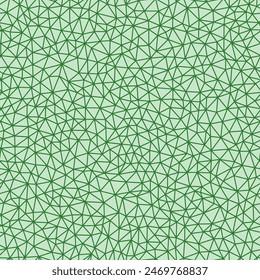Triangles background design. Green color. Tiny triangles size. Medium lines weight. Repeatable pattern. Seamless tileable vector illustration.