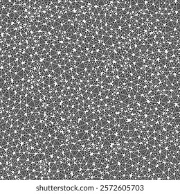 Triangles background design. Small shape size. Multiple repeated inner triangles. Black and white style. Repeatable pattern. Stylish vector tiles. Seamless vector illustration.