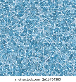 Triangles background design. Small shape size. Multiple repeated inner triangles. Multicolored style. Repeatable pattern. Stylish vector tiles. Seamless vector illustration.