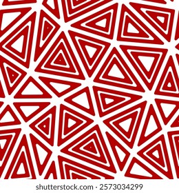 Triangles Background. Multiple repeated inner triangles. Big shape size. Solid Color style. Seamless pattern. Beautiful vector tiles. Classy vector illustration.