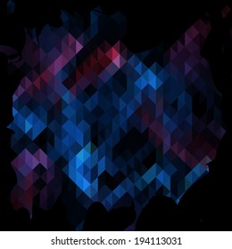 Triangles background in red and blue color