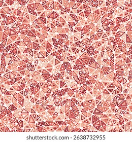Triangles Background. Small shape size. Multiple repeated inner triangles. Mono tone colored style. Repeatable pattern. Beautiful vector tiles. Seamless vector illustration.