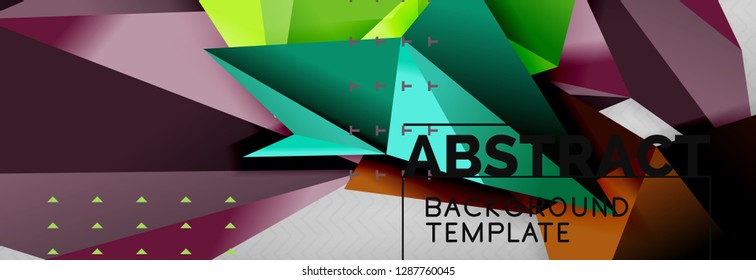 Triangles background techno template, vector illustration