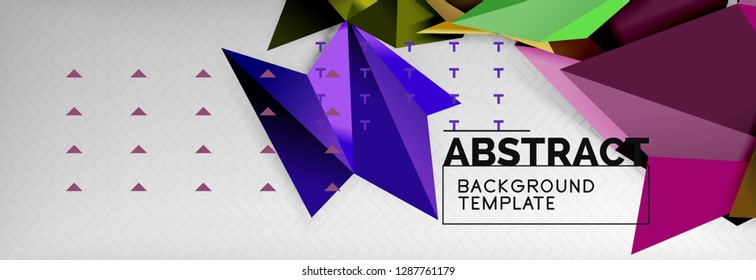 Triangles background techno template, vector illustration