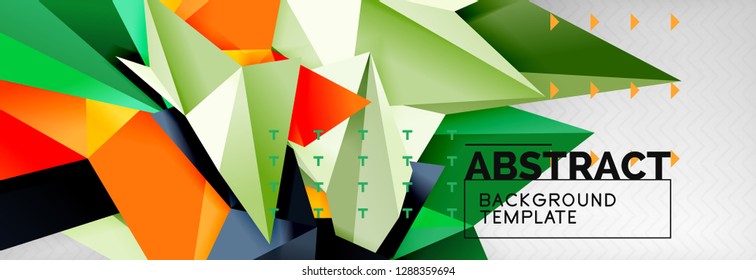 Triangles background techno template, vector illustration
