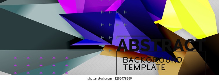 Triangles background techno template, vector illustration
