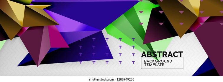 Triangles background techno template, vector illustration