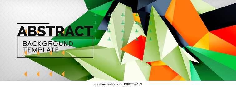 Triangles background techno template, vector illustration