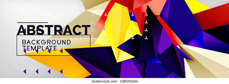 Triangles background techno template, vector illustration