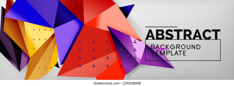 Triangles background techno template, vector illustration