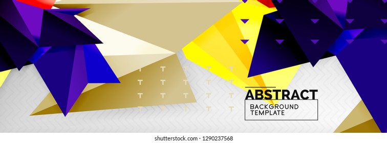 Triangles background techno template, vector illustration