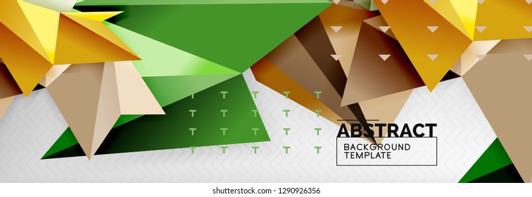 Triangles background techno template, vector illustration