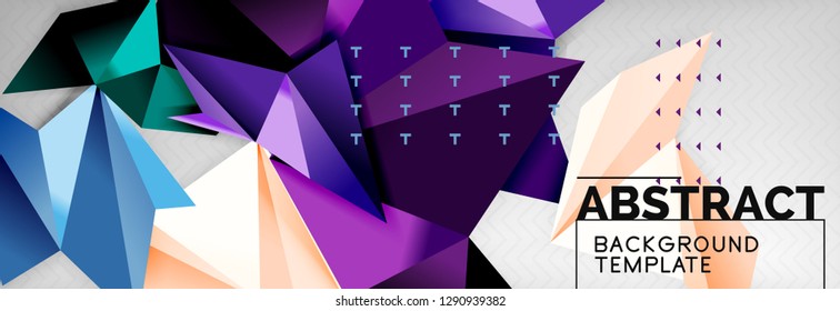 Triangles background techno template, vector illustration