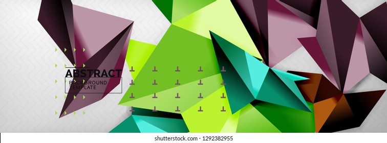 Triangles background techno template, vector illustration