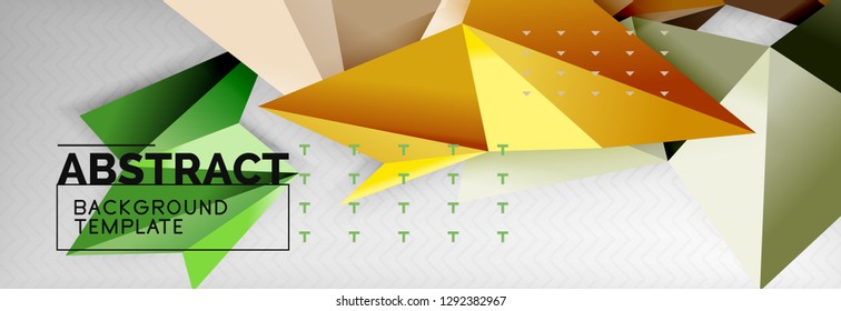 Triangles background techno template, vector illustration