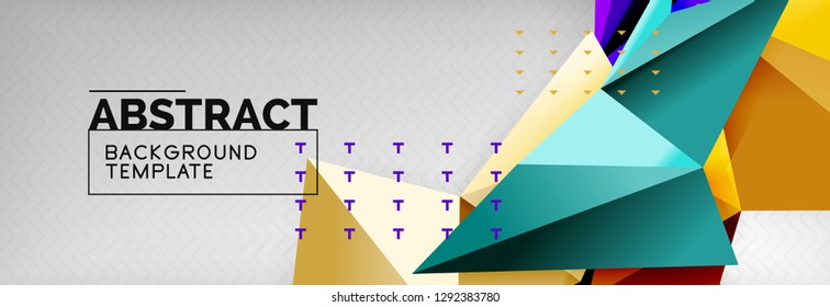 Triangles background techno template, vector illustration