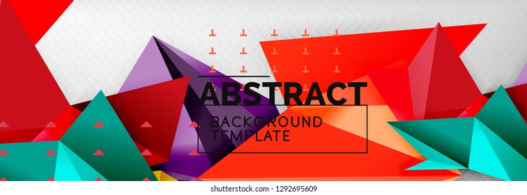 Triangles background techno template, vector illustration