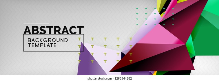 Triangles background techno template, vector illustration