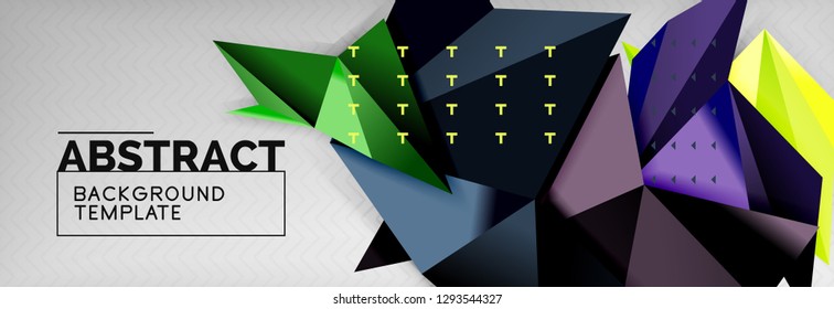 Triangles background techno template, vector illustration