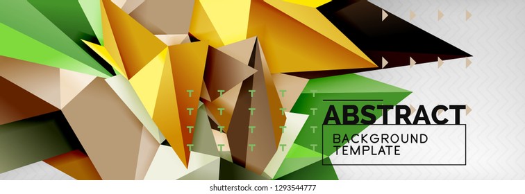 Triangles background techno template, vector illustration