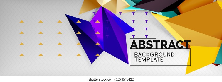 Triangles background techno template, vector illustration