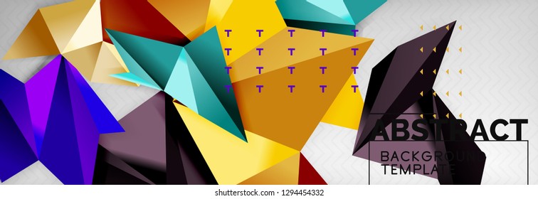 Triangles background techno template, vector illustration