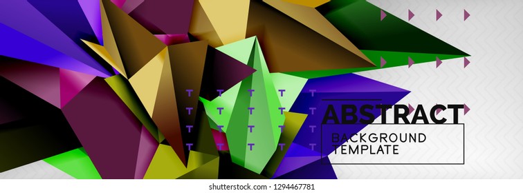 Triangles background techno template, vector illustration