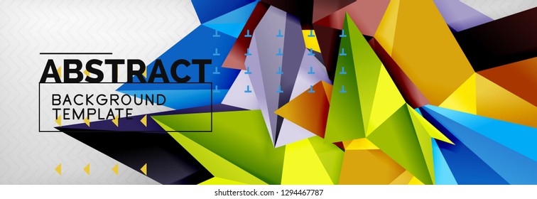 Triangles background techno template, vector illustration