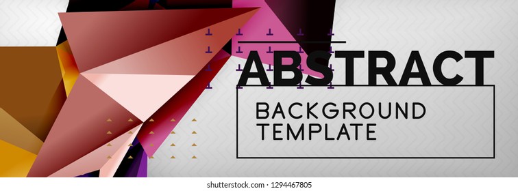 Triangles background techno template, vector illustration