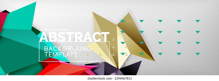 Triangles background techno template, vector illustration