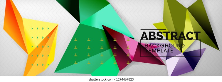 Triangles background techno template, vector illustration