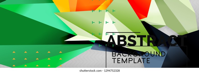 Triangles background techno template, vector illustration