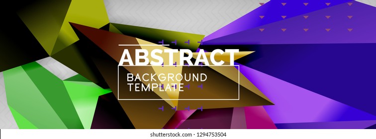 Triangles background techno template, vector illustration