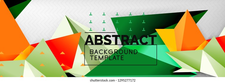 Triangles background techno template, vector illustration