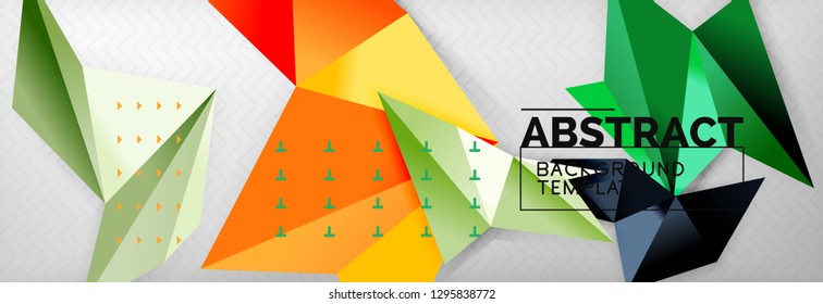 Triangles background techno template, vector illustration