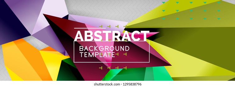 Triangles background techno template, vector illustration