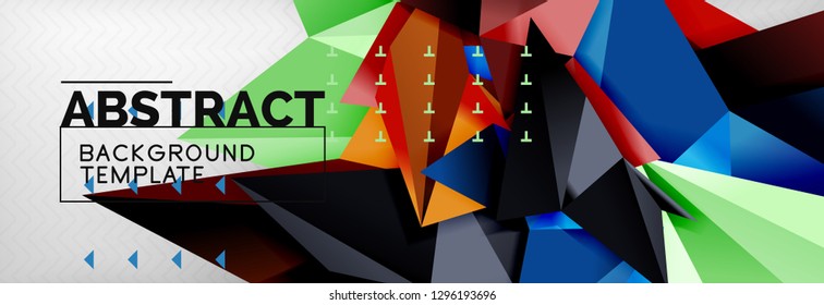 Triangles background techno template, vector illustration