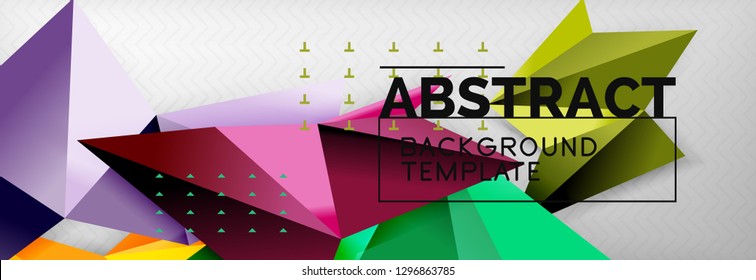 Triangles background techno template, vector illustration