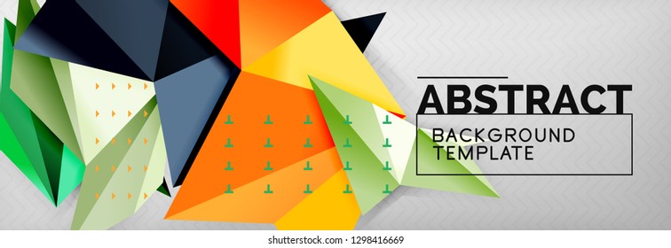 Triangles background techno template, vector illustration