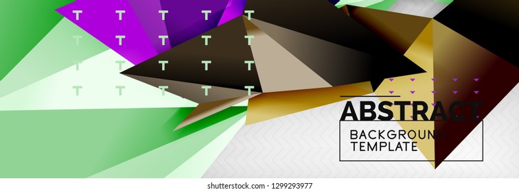 Triangles background techno template, vector illustration