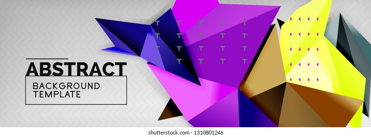 Triangles background techno template, vector illustration