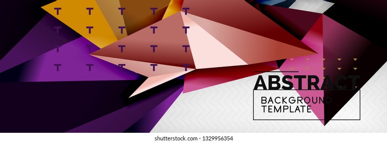 Triangles background techno template, vector illustration