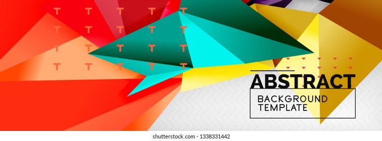 Triangles background techno template, vector illustration