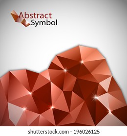 Triangles background. Vector abstract triangles on the grey background.