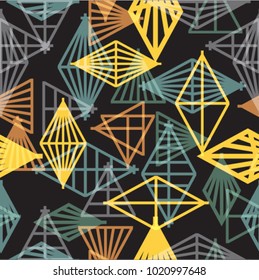 Triangles. Banners, Insignias . Endless seamless pattern . vector blank Aztec, hipster Elements.Modern geometric shapes in various forms.