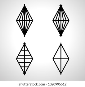 Triangles. Banners, Insignias , Logos, Icons, Labels and Badges Set . vector blank Aztec, hipster Elements.Modern geometric shapes in various forms.