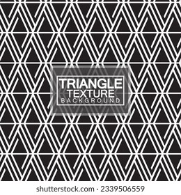Triángulos, Color negro y blanco Resumen Patrón geométrico sin foco, textura moderna y elegante. Ilustración vectorial.