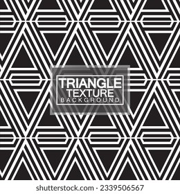 Triángulos, Color negro y blanco Resumen Patrón geométrico sin foco, textura moderna y elegante. Ilustración vectorial.