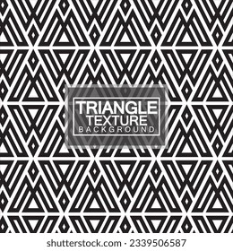 Triángulos, Color negro y blanco Resumen Patrón geométrico sin foco, textura moderna y elegante. Ilustración vectorial.