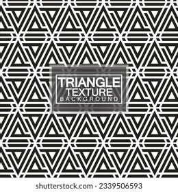 Triángulos, Color negro y blanco Resumen Patrón geométrico sin foco, textura moderna y elegante. Ilustración vectorial.
